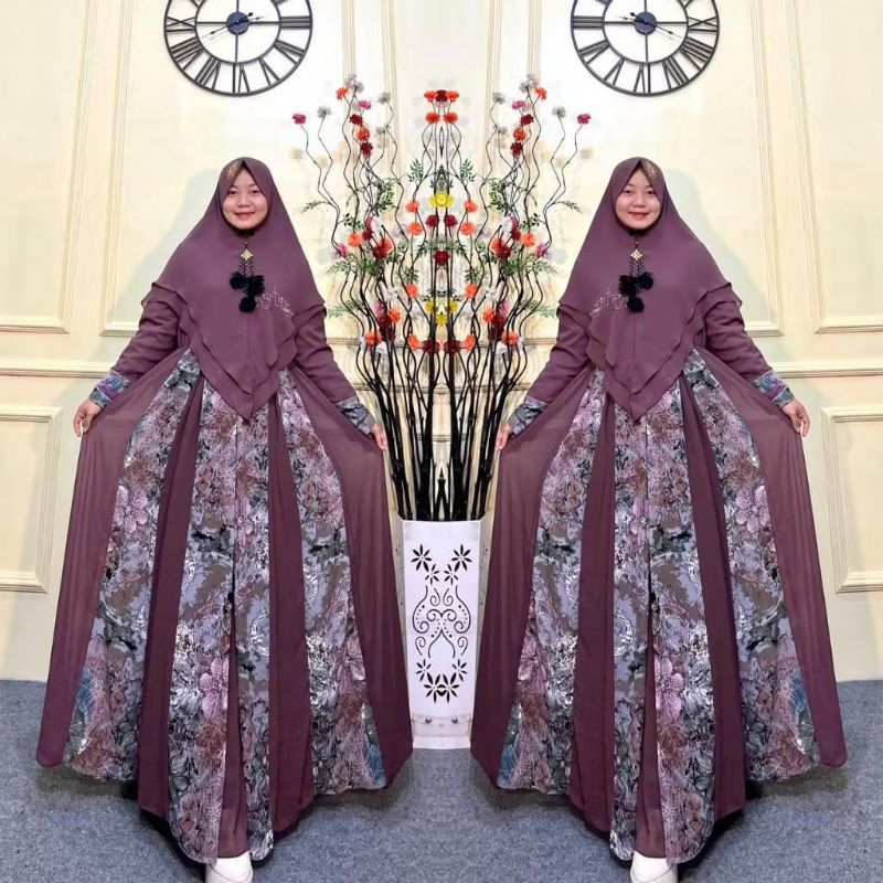 GAMIS CERUTY premium | SET GAMIS SYARI | gamis jumbo | Gamis Syari Set Khimar Ceruty premium|set gam