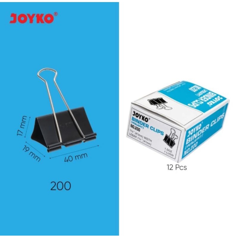 

Binder Clip Klip Penjepit Kertas Joyko Black 200