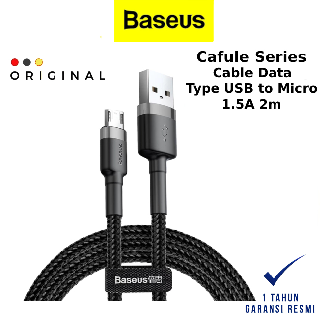 Baseus Cafule Cable USB For Micro 1.5A 2m - BASEUS OFFICIAL STORE ( CODE 10123 ) / KABEL DATA BASEUS