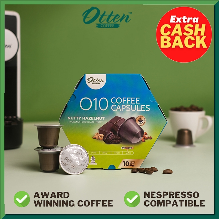 

Kopi Kapsul - O10 Nutty Hazelnut Coffee Capsule | Kapsul Nespresso Compatible - Otten Coffee Capsules