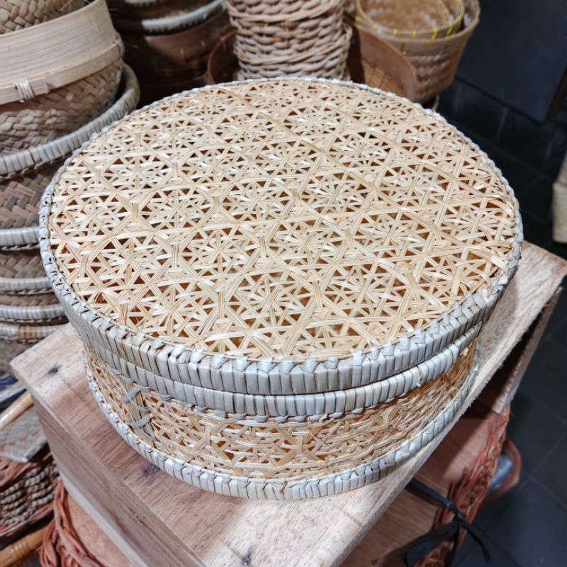 truntum anyaman bulat - truntum bambu - truntum anyaman - tempat makanan