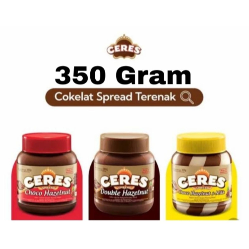CERES Selai Choco Hazelnut, Choco Hazelnut & Milk, Double Hazelnut 350gr