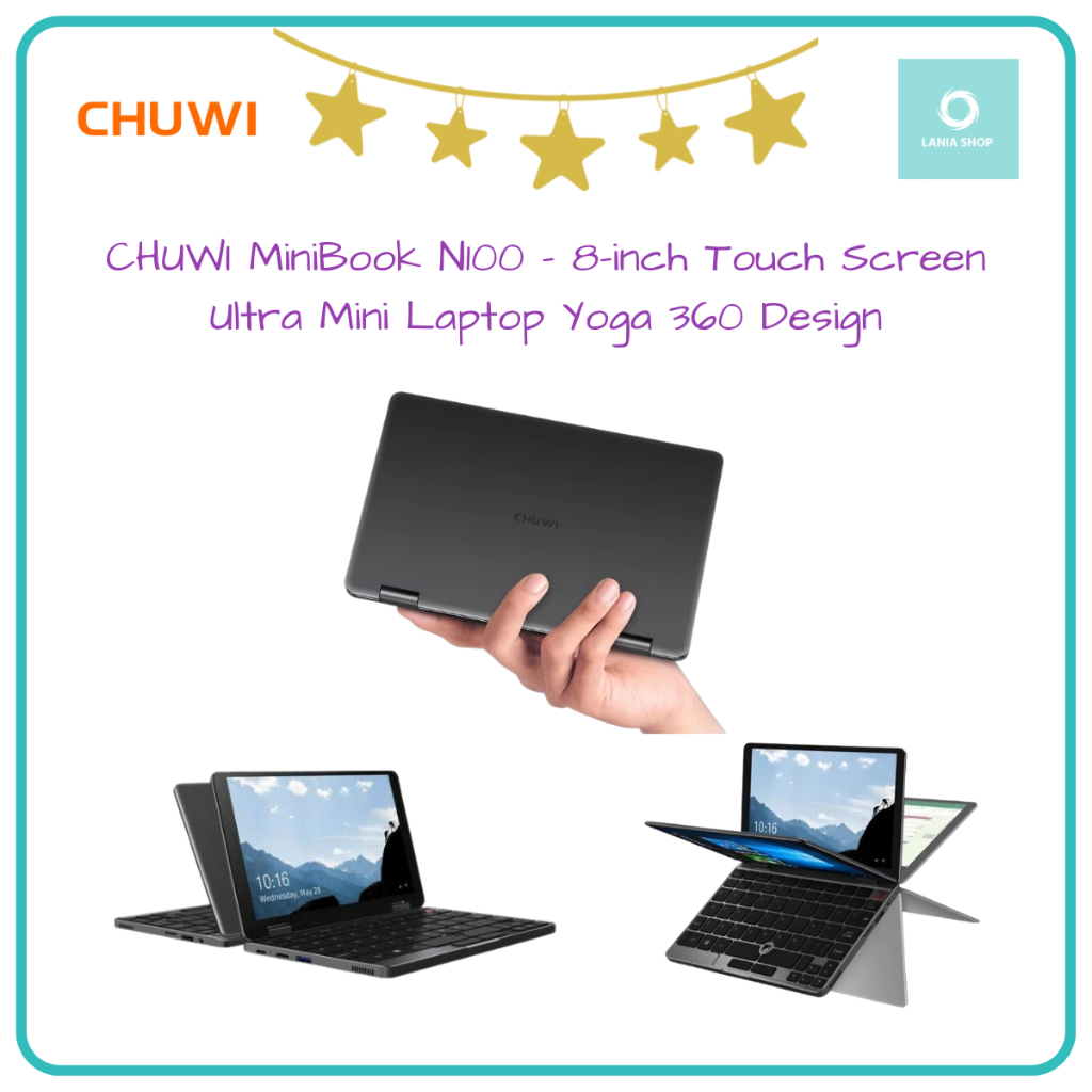 CHUWI MiniBook N150 - 8-inch Touch Screen Ultra Mini Laptop Yoga 360 Design