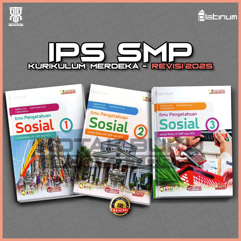 Buku IPS Kelas 7 8 9 SMP KUrikulum Merdeka / Platinum / Tiga Serangkai / ( Revisi 2025 )