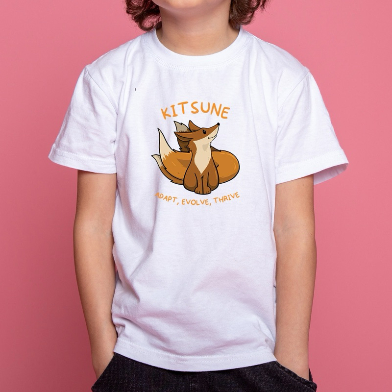 Tshirt Kaos Anak Dewasa Unisex Fox Kitsune - Animal Family