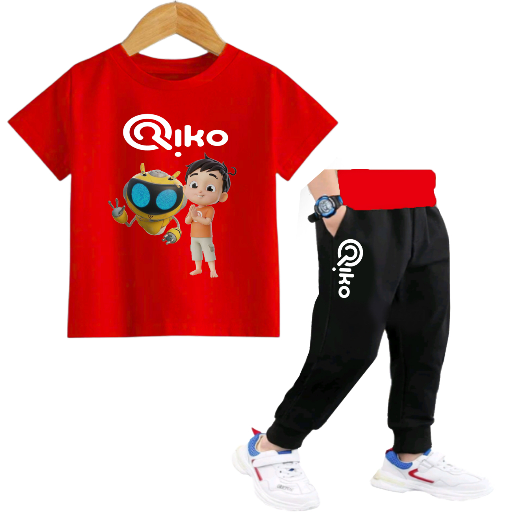 Baju Setelan Anak Kaos Dan Celana Joger Riko The Series Usia 1-12 Tahun