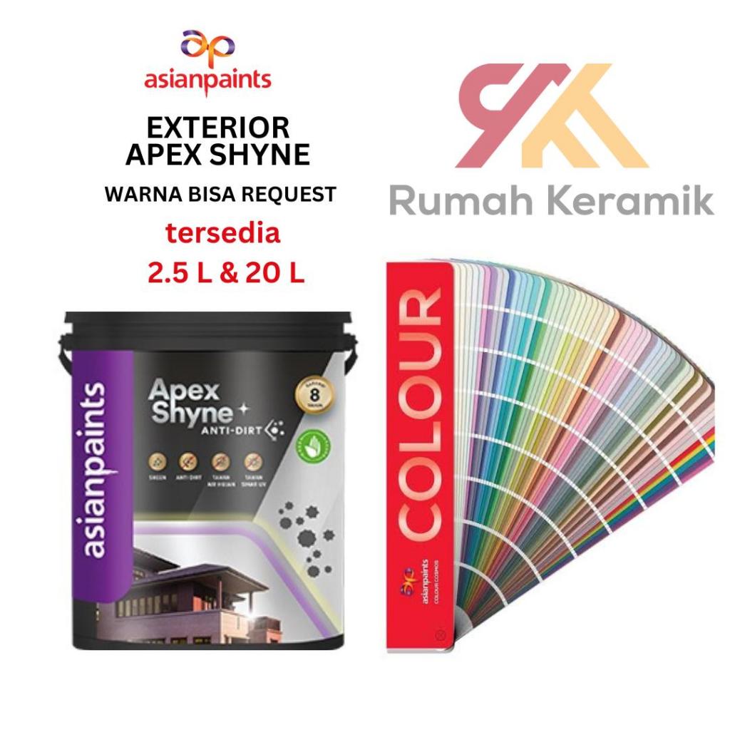 APEX SHYNE Asian Paints Exterior Paint 2,5 L | Cat Tembok Dinding Exterior KILAP / Cat Tembok Luar
