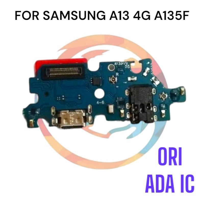 PAPAN KONEKTOR CAS PCB BOARD SAMSUNG A13 4G  / A135F ORIGINAL FULL IC CONNECTOR CHARGER