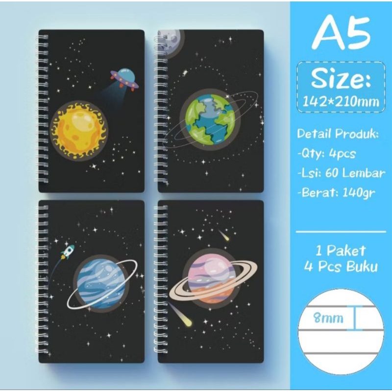 

SuksesMart_ NOTEBOOK PLANET AESTHETIC/ BUKU DIARY BUKU JURNAL/ NOTEBOOK A5