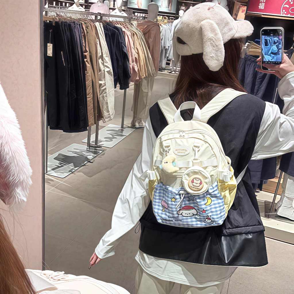 Tas Lucu [Tas Gantung Kecil Gratis ]Tas olah Lucu Kapasitas Besar Yang Ala Korea Tas Ransel Wanita