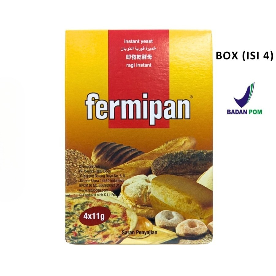 

Ragi Instan Merk FERMIPAN All Varian Isi 4 Sachet Merek FERMIPAN Gold 500gr Bahan Adonan Roti Bagel Pizza Kue Cake Dry Yeast Bread Improver Original Asli Murah Malang Jatim