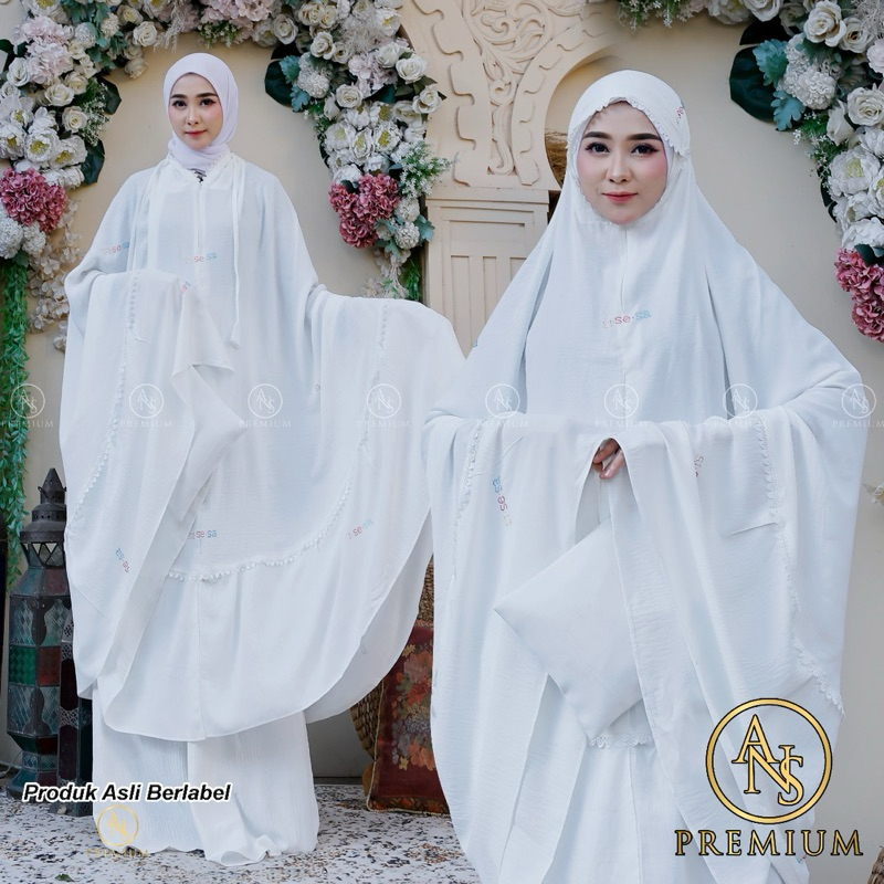 [Grosir/2Pcs]Mukenah Mewah Crinkle Tabur Sisesa Mukenah Crinkle Sisesa