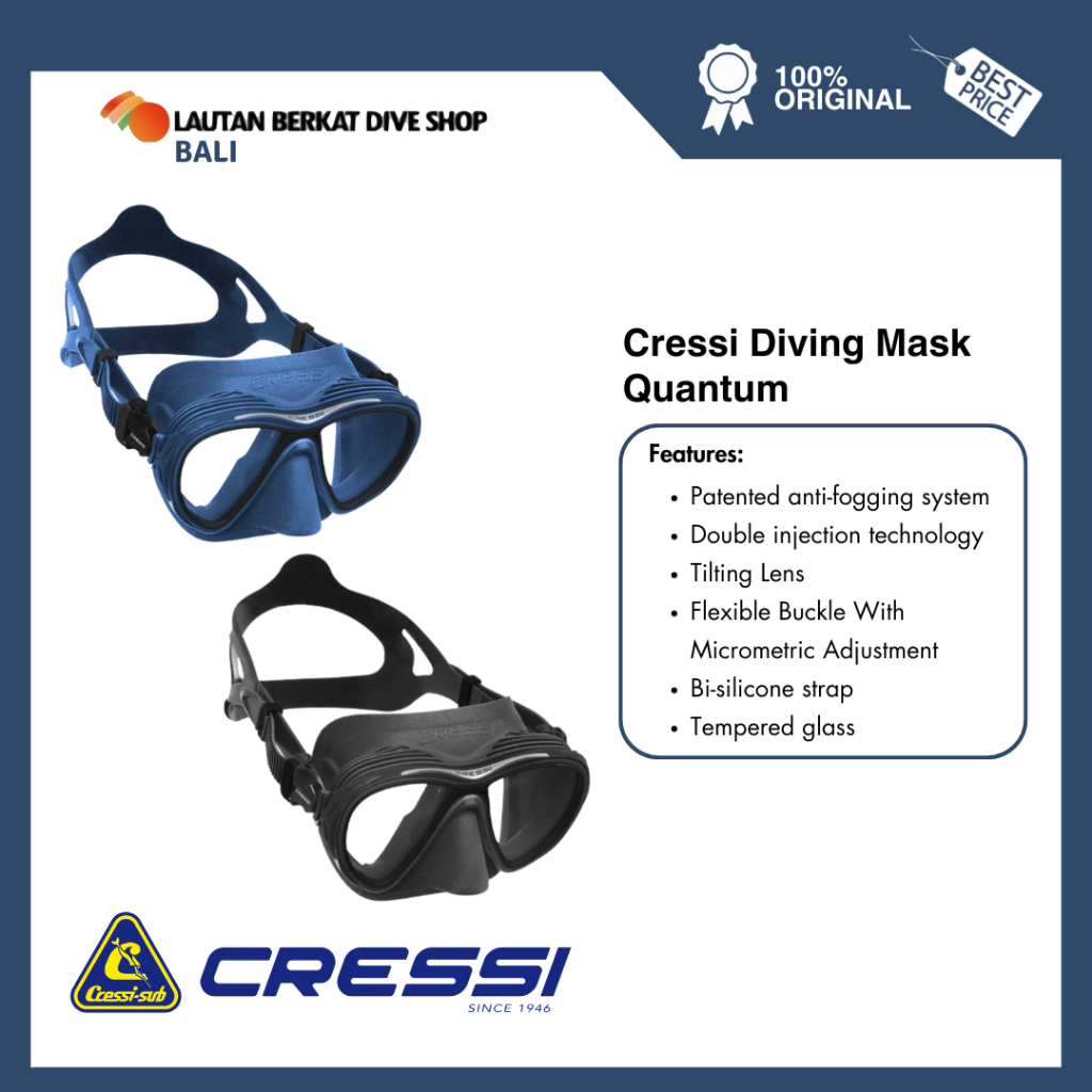 Mask Cressi Quantum Perfect For Diving / Kacamata Scuba Diving