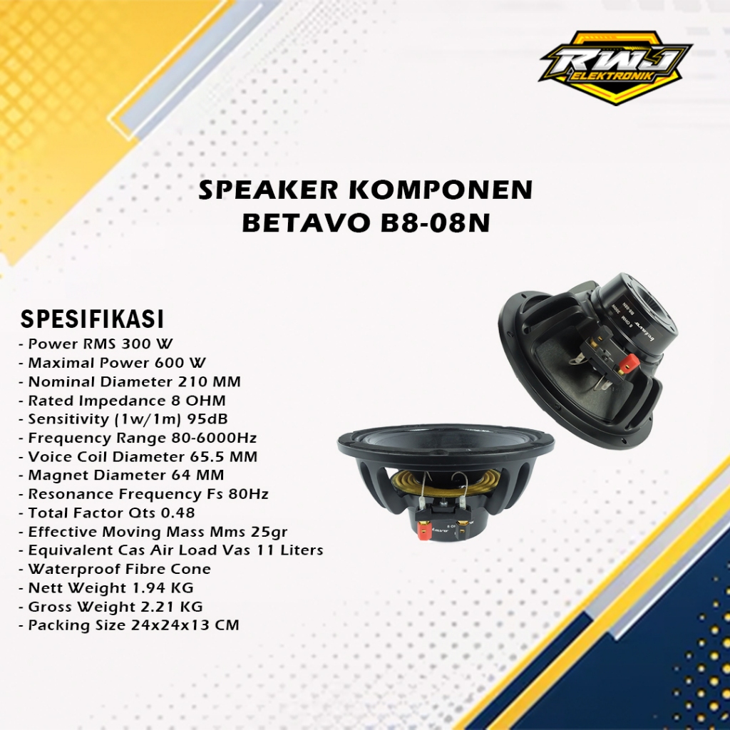 SPEAKER KOMPONEN BETAVO B8-08N