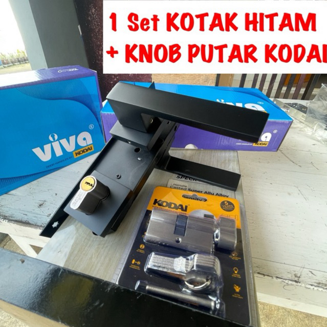 Promo Handel Pintu Pisah Kodai Hitam Black Silinder Knop Putar Kodai Stainless Steel Sus 304/ Kunci 
