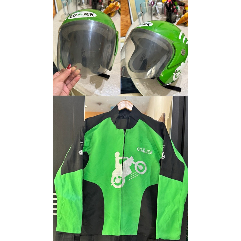 preloved helm dan jaket gojek