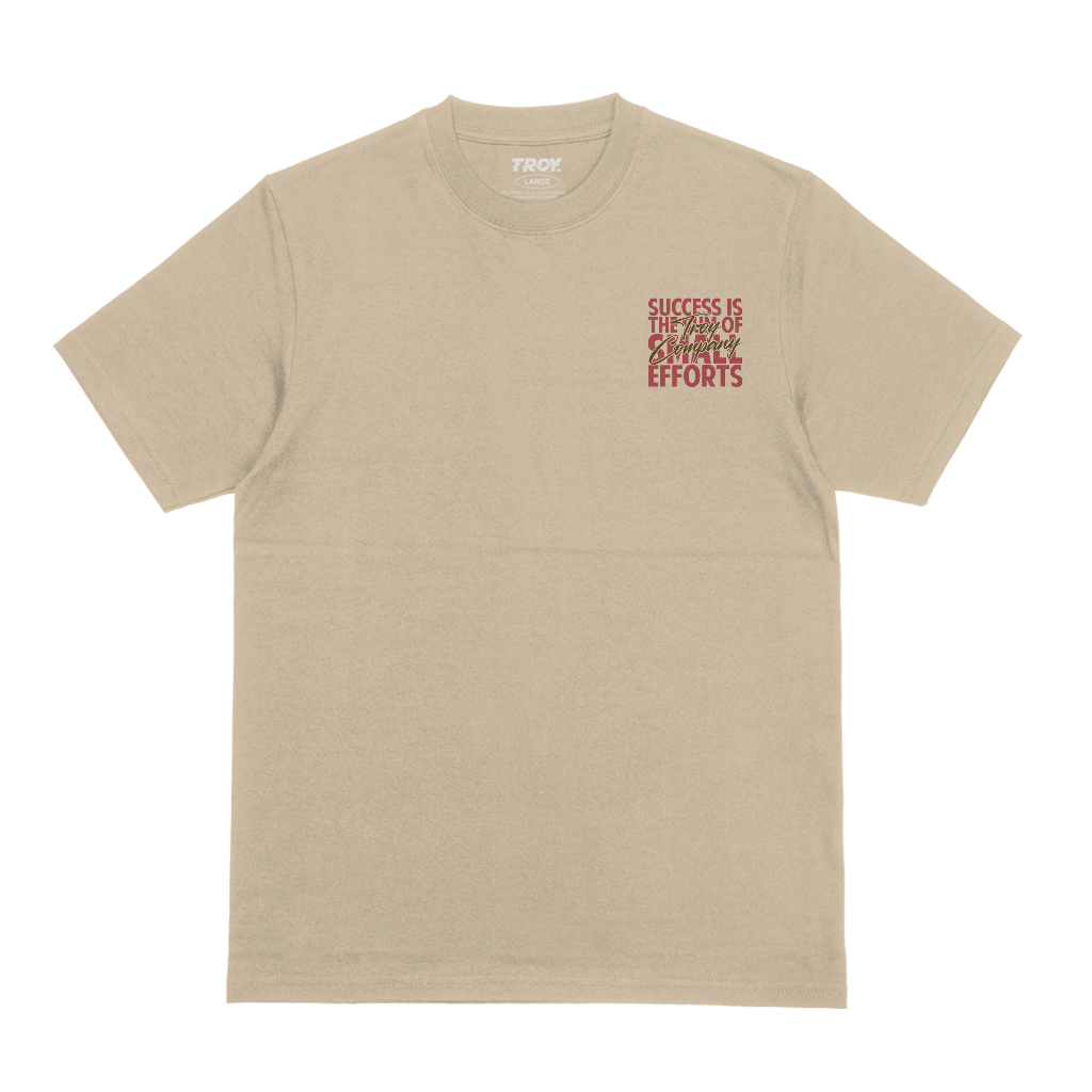 Troy Company Tshirt Beige Small Efforts - Kaos Lengan Pendek Kaos Beige MTD 3075