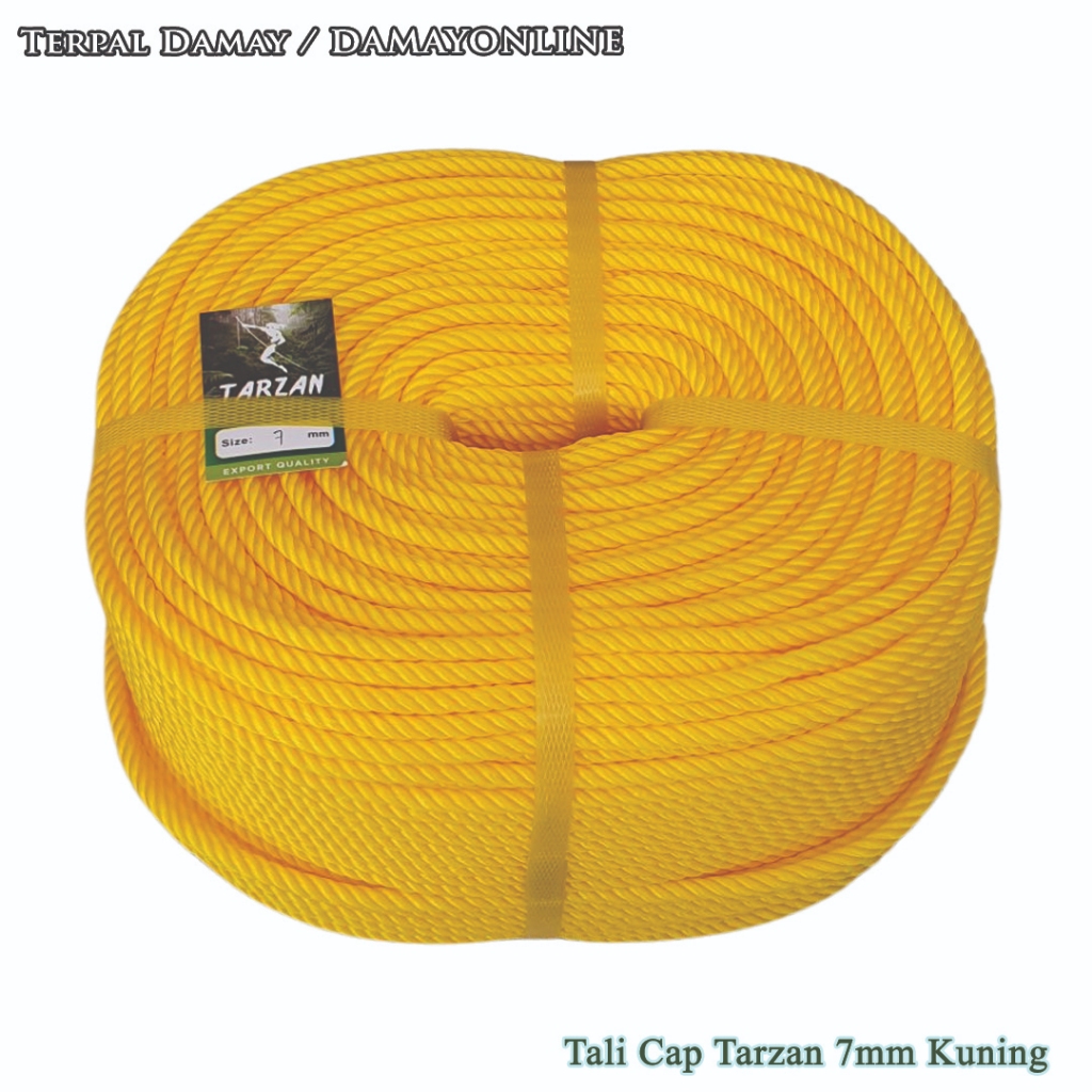 

Tali Tambang PE Cap Tarzan 7mm Kuning / Rol ( Harga Per Rol )