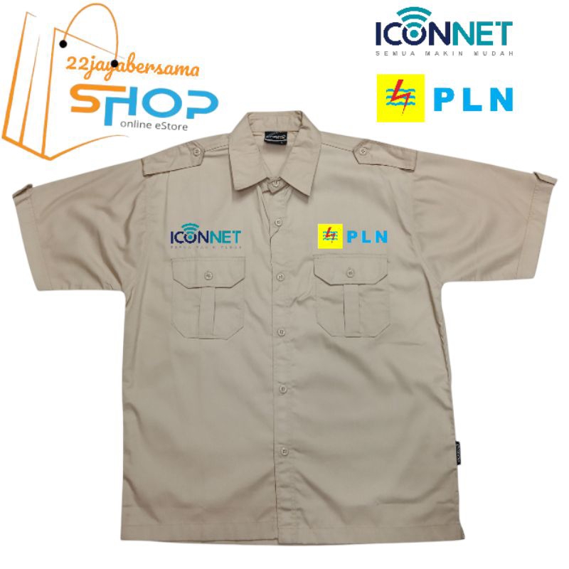 Kemeja PLN IconNet | Baju seragam PLN IconNet Full Bordir