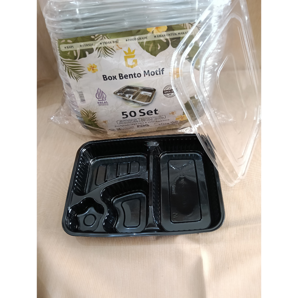 Mika Bento Sekat 4 / mika bento KOTAK / tray bento / box bento 4 sekat tebal kokoh [ECERAN]