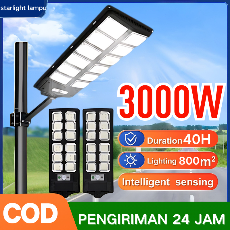 【12 JAM DELIVERY】【5PCS FLASH】3000w lampu jalan LED Lampu tenaga surya otomatis Lampu Tenaga Matahari