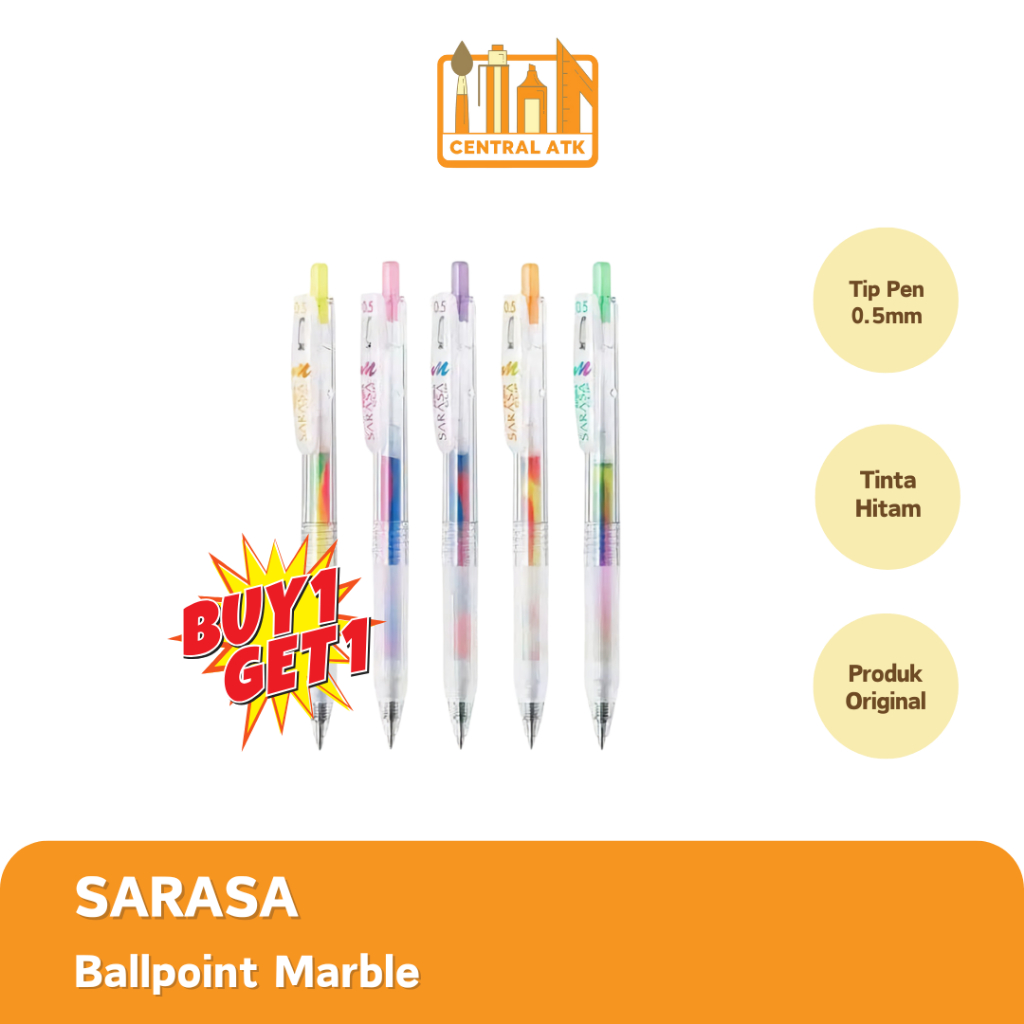 

PROMO ! BOLPEN / PULPEN SARASA MARBLE COLOUR 0.5 (1 PCS) BUY 1 GET 1 FREE