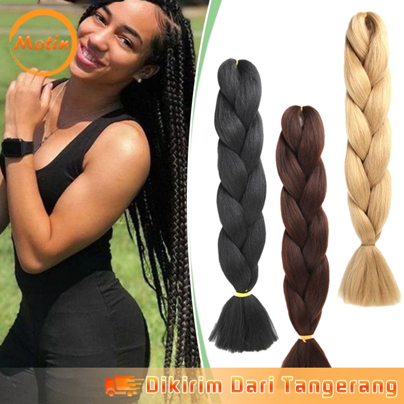 Rambut Kepang Palsu Sintetis  Wanita Kepang Extension Kepang Jumbo
