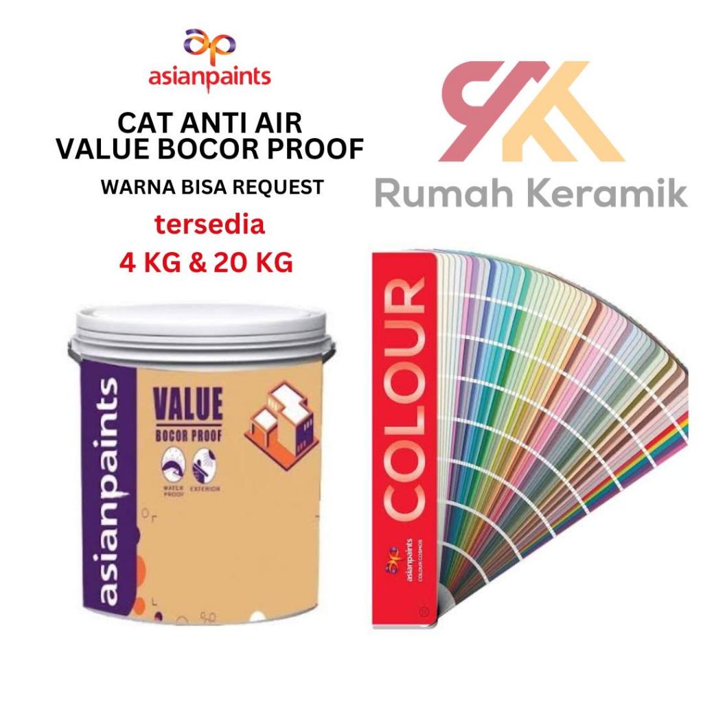 VALUE BOCOR PROOF Asian Paints Waterproofing Paint 4 Kg & 20 Kg | Cat Tembok Dinding Exterior Anti A