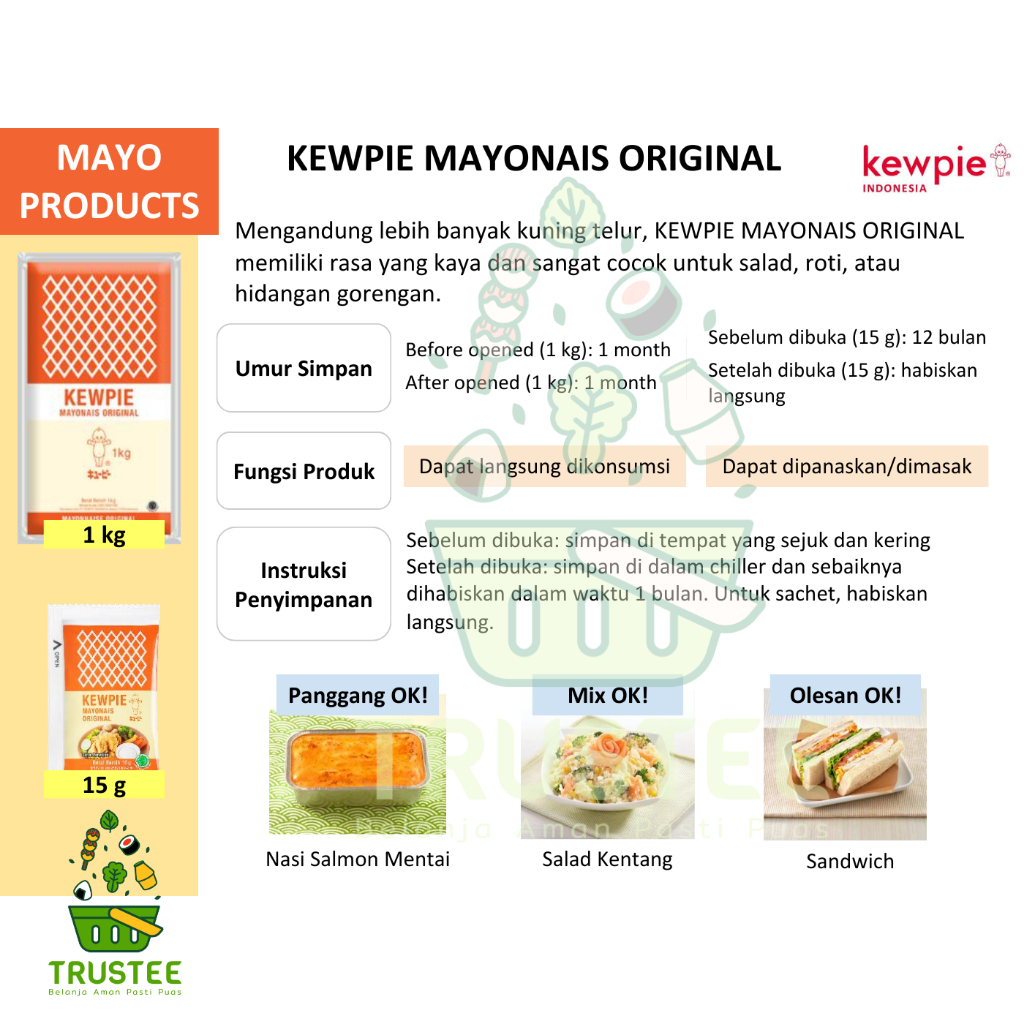

Bakaranandia - Kewpie Mayonnaise Original 1Kg Halal - Saus Mayo Jepang
