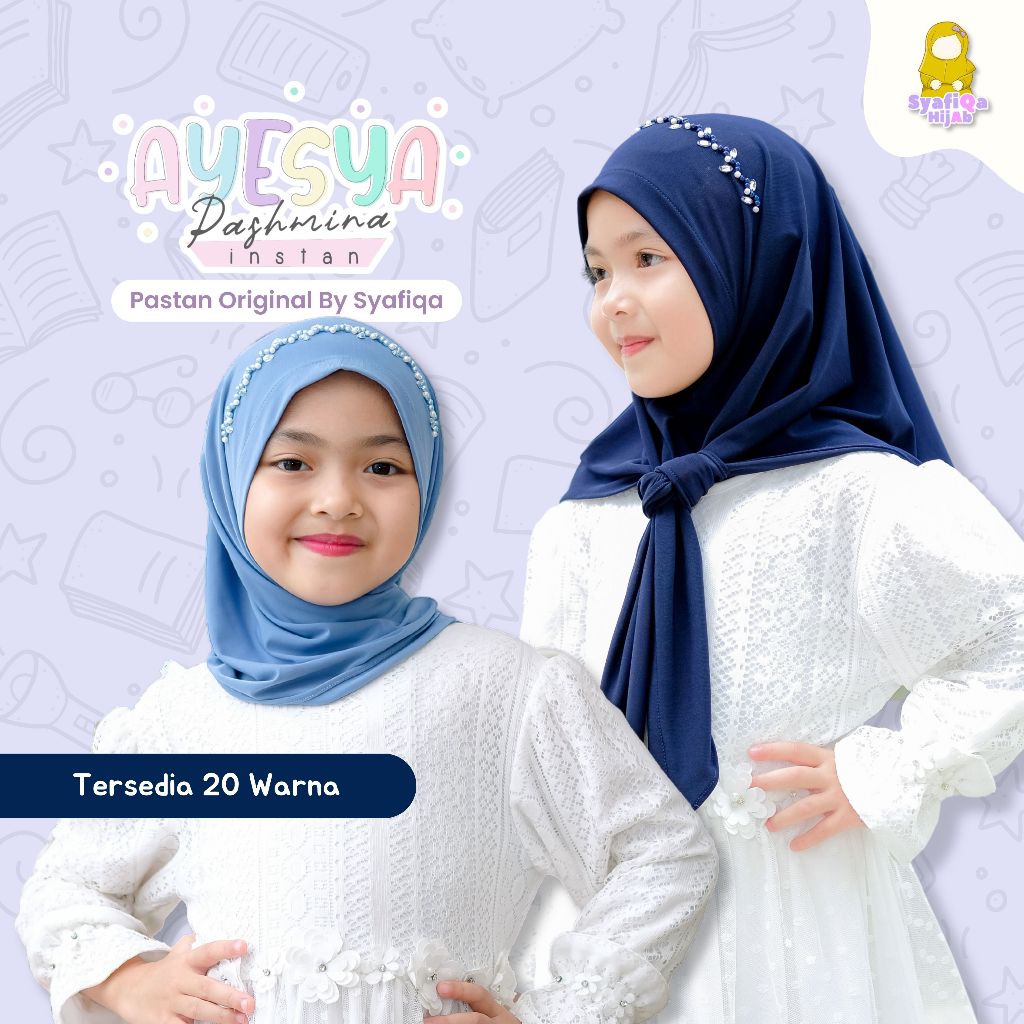 Pastan Anak Ayesya Payet Mutiara Nyaman Jersey Pashmina Non Pet Size S - XL Newborn s/d 5 Tahun  By 