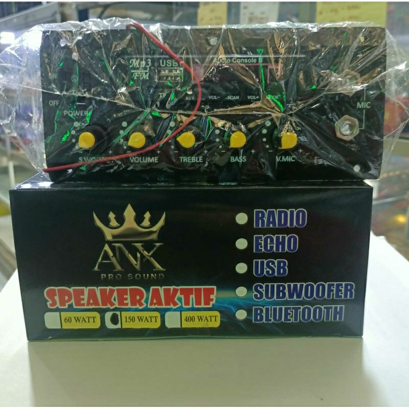 KIT SPEAKER AKTIF 150WATT PLUS BLUETOOTH,USB,RADIO,DLL