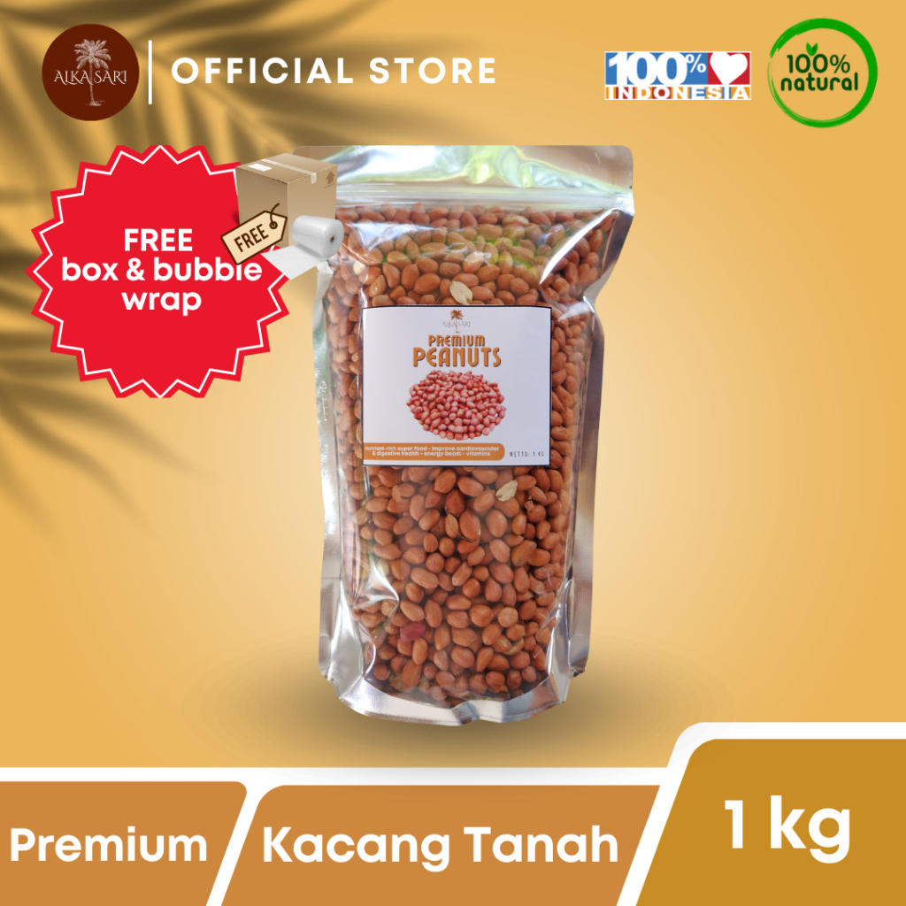 

Kacang Tanah Kulit Premium Super Alka Sari 1kg