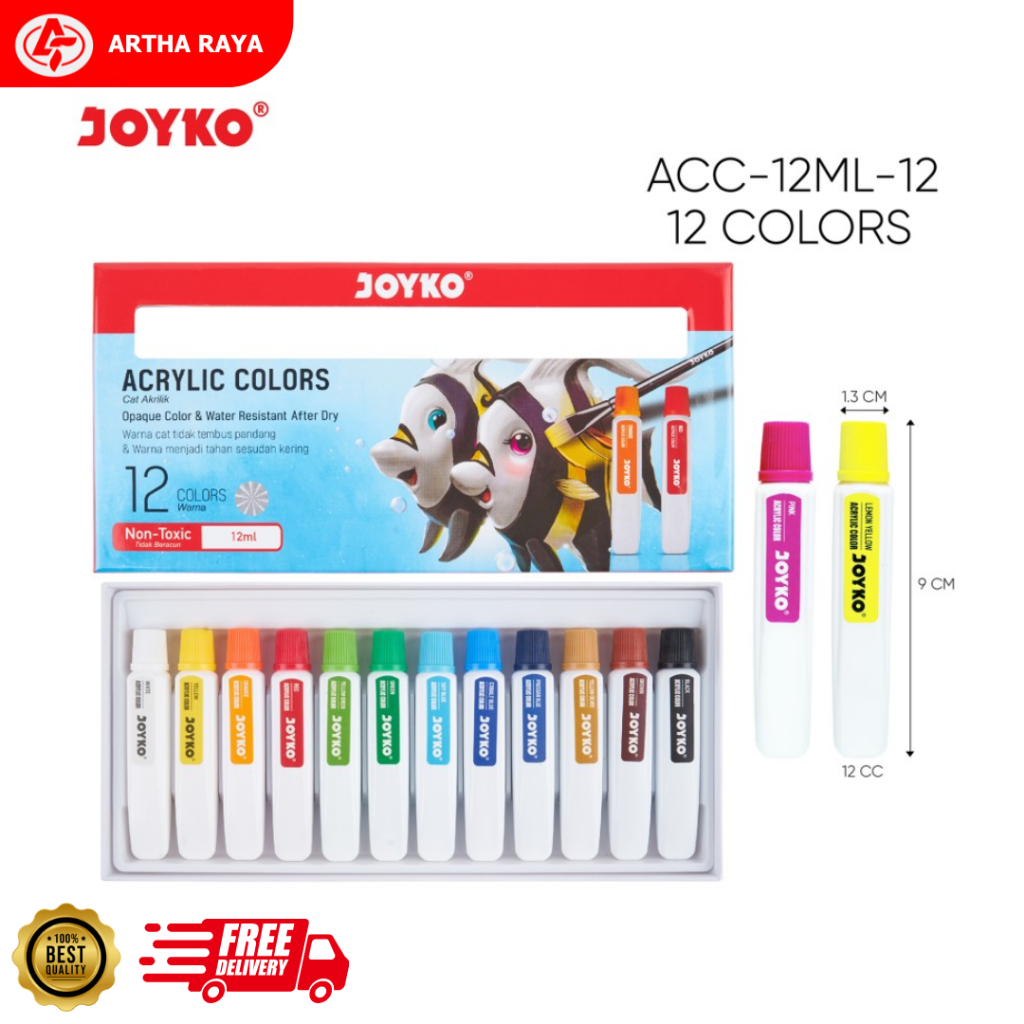 

Cat Akrilik Acrylic Color Joyko ACC-12ML 12 Warna