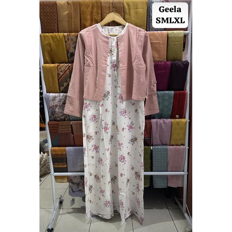 SET GEELA | DRESS DAN OUTER SATU SET