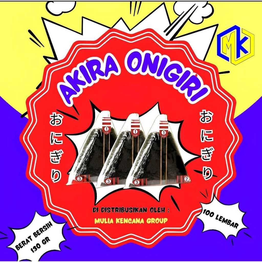 

NORI ONIGIRI 100 SHEET AKIRA ONIGIRI / NORI ONIGIRI TRIANGLE ONIGIRI KEMASAN POLOS / NORI ONIGIRI 100 LEMBAR