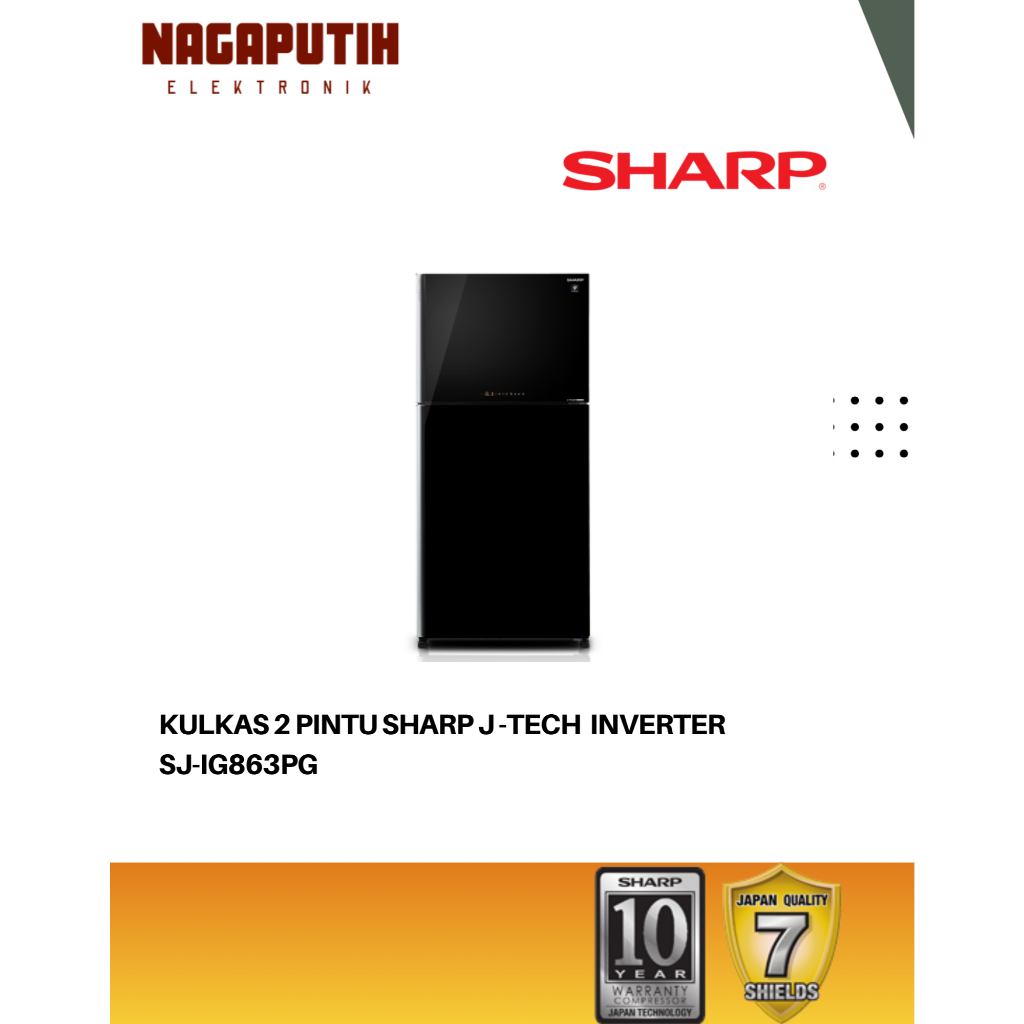 Sharp Kulkas 2 Pintu J-TECH Inverter SJ-IG863PG