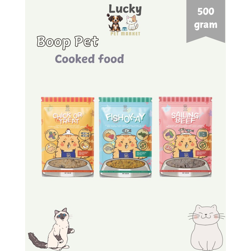 Boop pet cat cooked food. Human grade cooked food. Recommend for picky eaters. 250 gram