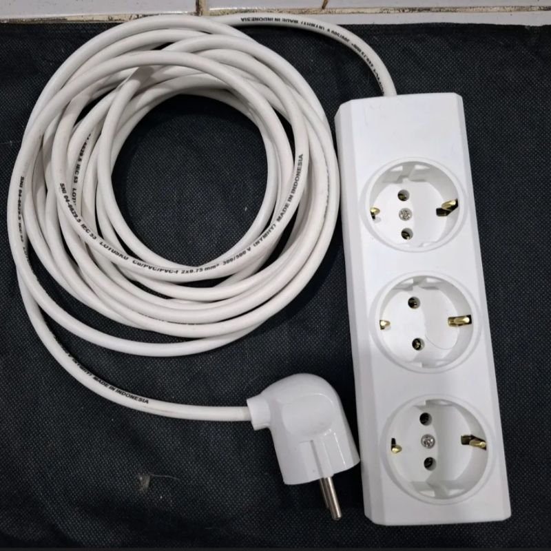 Stop kontak rakitan 5meter|| Terminal colokan Rakitan (dadakan) stop kontak broco steker broco kabel