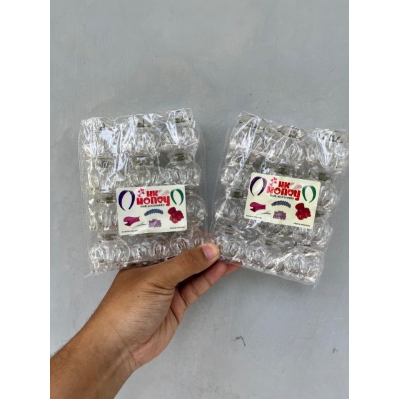 12 PCS JEPIT RAMBUT JEDAI MEDIUM BENING PUTIH  GIGI 5 UKURAN 3 CM