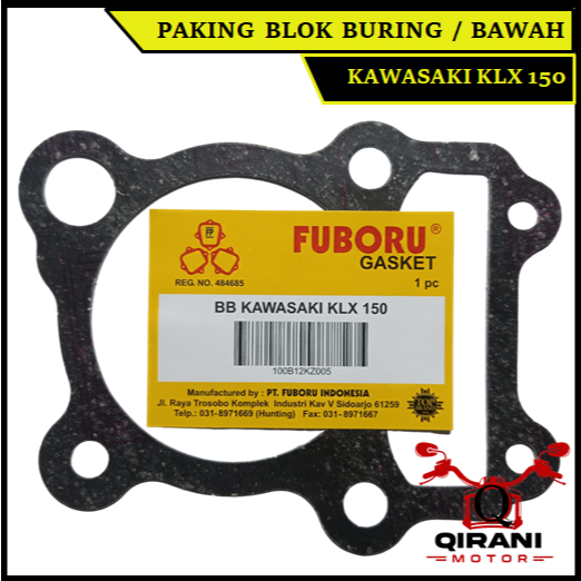 PERPAK BLOK BURING KAWASAKI KLX 150 PERPAK GASKET BAWAH / KAS FUBORU