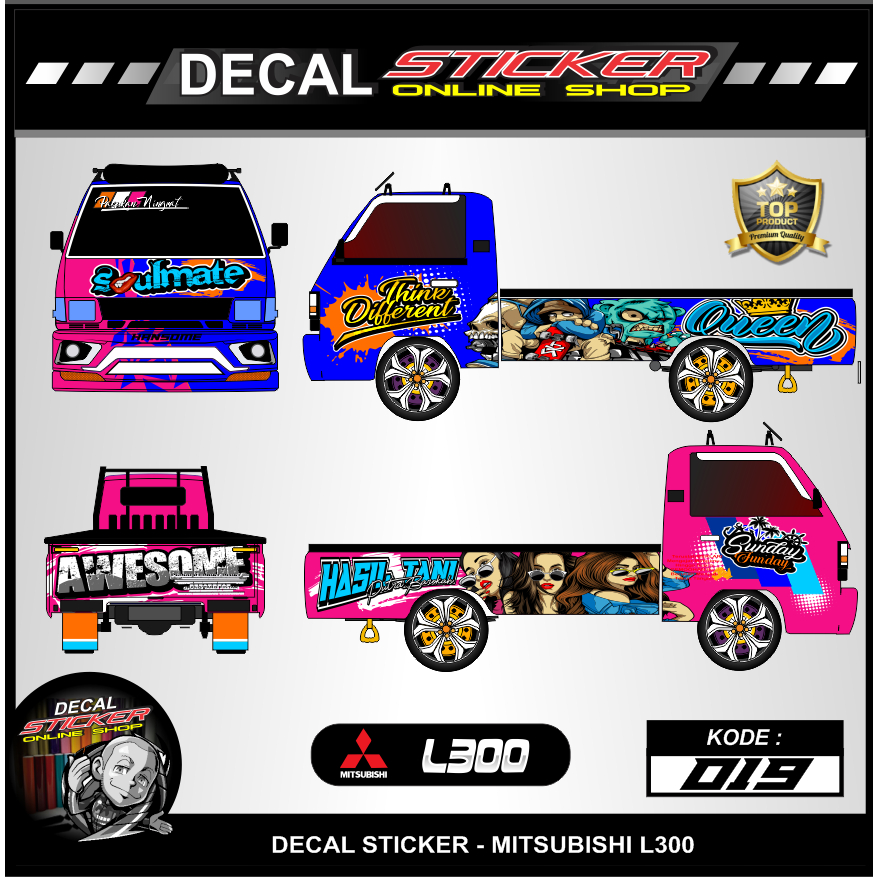 STIKER MOBIL PICKUP L300 DECAL PRINT CUSTOM FULL BODY LAPISAN ANTI GORES