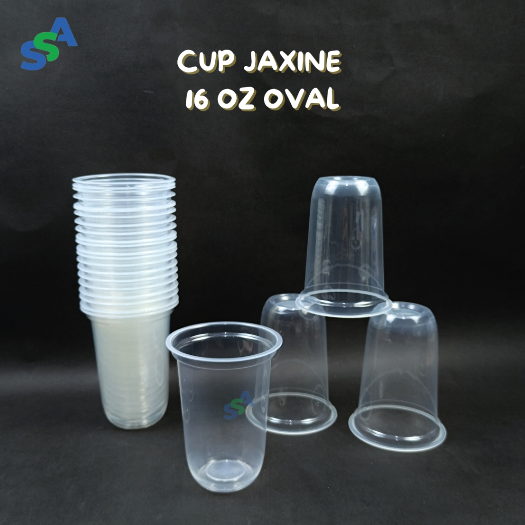 CUP JAXINE 16 OZ OVAL ISI 25 PCS / CUP MINUMAN PLASTIK OVAL