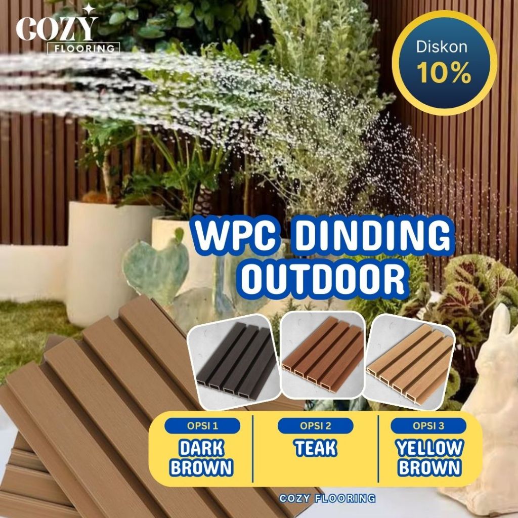 WPC Dinding outdoor exterior | cladding motif kayu