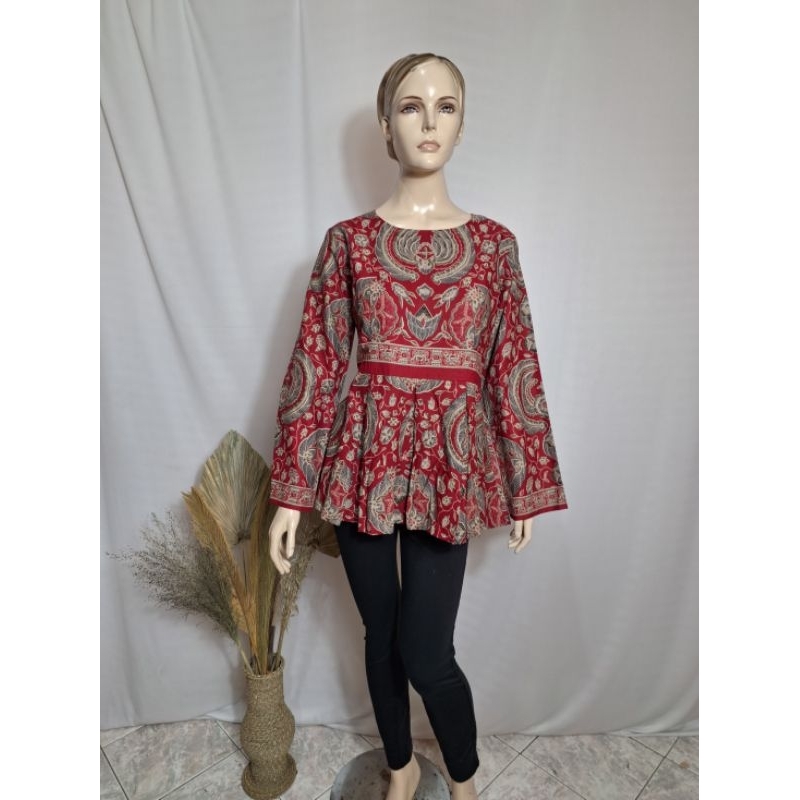 Nalendra Fashion/BLOUSE MIKAILA/M L XL/Blouse Katun/Blouse Lengan Panjang/HEM Lengan Panjang/Kemeja 