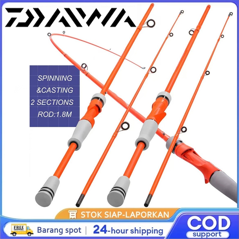 Joran Baitcasting Portabel DAIWA Joran Pancing Karbon Umpan Pancing Putar Joran Pancing Laut ULPower