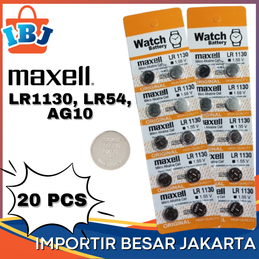 PAKET HEMAT Baterai LR1130 Maxell Batre KALKULATOR LR1130 1130 Batre Jam Tangan LR1130 MAXELL