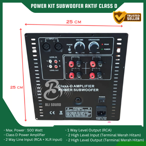 POWER KIT MESIN SUBWOOFER AKTIF CLASS D AMPLIFIER AMPLI SUB ACTIVE UNTUK 12IN 15IN 18IN