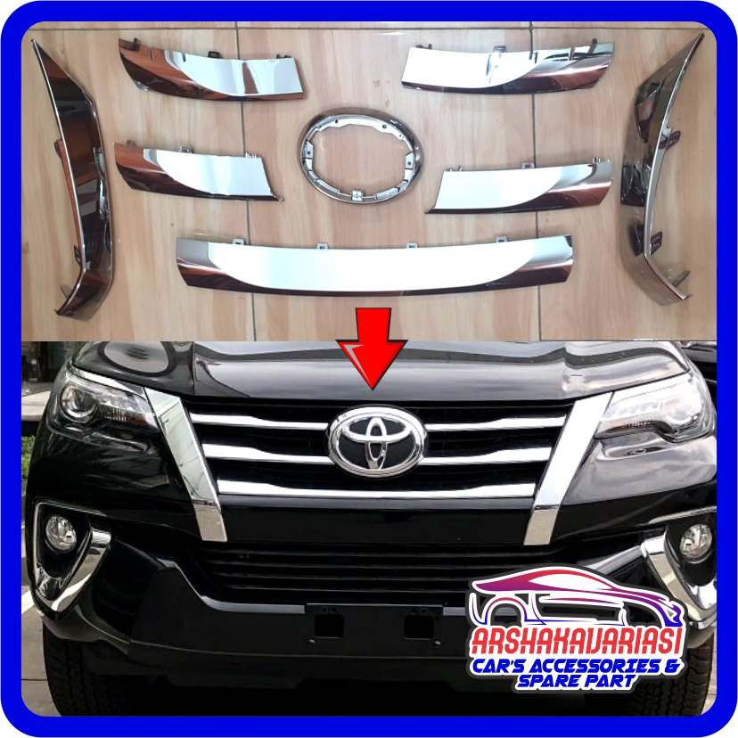 List Grill Grille Lis Gril Toyota Fortuner VRZ SRV 2016-2021