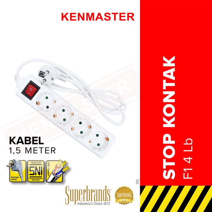 Kenmaster F1 Stop Kontak 4 Lubang Switch