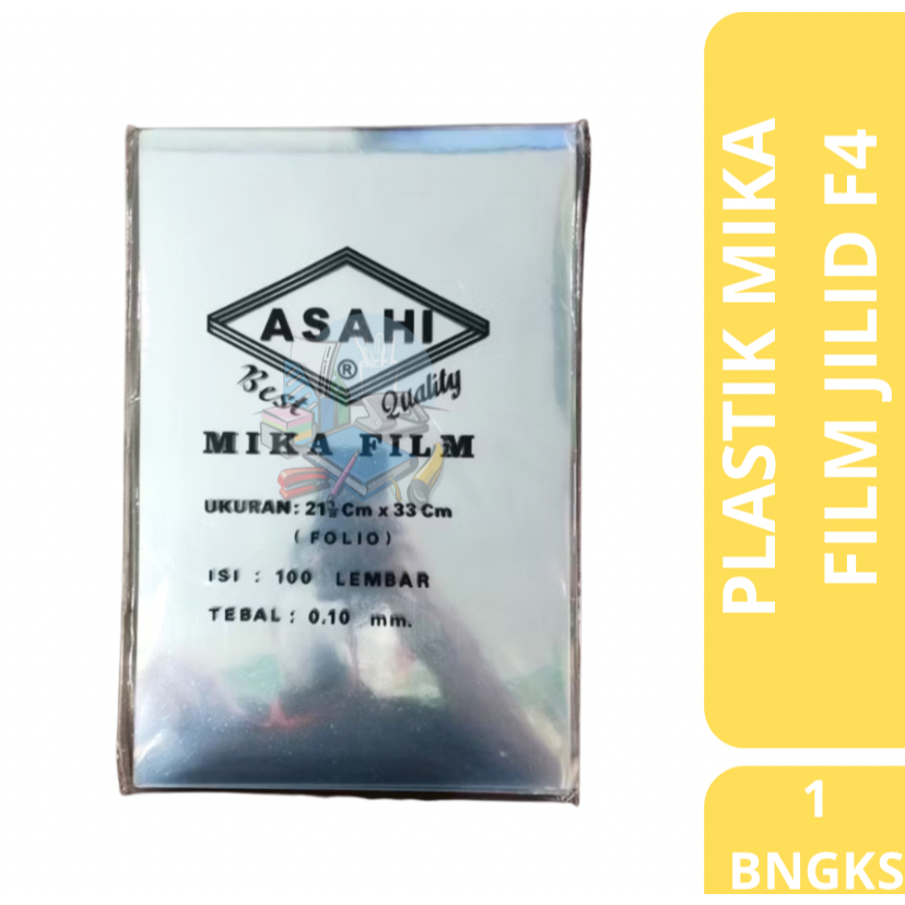 

[1 BUNGKUS] Plastik Mika Tebal / Plastik Jilid Mika Film Tebal Ukuran F4 Warna Bening Asahi Isi 100 Lembar